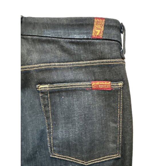 Size 28 7 For All Mankind Women’s Skinny Ankle Jeans Stretchy Dark Wash - Picture 9 of 9